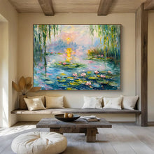 Load image into Gallery viewer, Water Lily Serenity Large - Scale Hand - painted Abstract Acrylic Art DLZ194