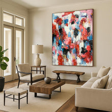 Load image into Gallery viewer, “Vibrant Drip Abstract with Reds and Blues” - Emotive Abstract Art on Canvas DKH1585