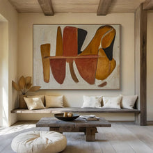 Load image into Gallery viewer, Abstract Shapes in Warm Tones - Modern Living Room or Office Art LargeART1492