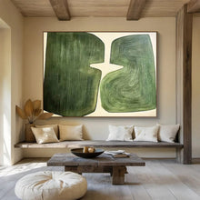 Load image into Gallery viewer, Dual Green Forms Abstract Painting DKH529