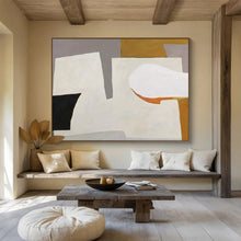 Load image into Gallery viewer, Monochromatic Abstract Painting on Canvas: Subtle - Shaped Abstraction DKH577