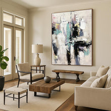 Load image into Gallery viewer, Oversized Pastel Abstract Cityscape Acrylic for Soft - Toned Living Room & Dreamy Bedroom LargeART0319