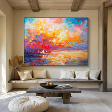Load image into Gallery viewer, Colorful Abstract Sunset Landscape Painting On Canvas DKH409