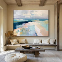 Load image into Gallery viewer, Soft Coastal Abstract - Serene Living Room or Bedroom Art LargeART1543
