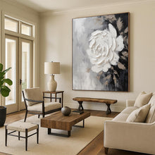 Load image into Gallery viewer, Gray & White Floral Abstract Art, Perfect for Romantic Bedroom & Sophisticated Dining Room LargeART2104