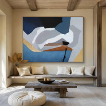 Load image into Gallery viewer, Geometric Abstract Painting in Cool Colors for Mid - Century Modern Home & Art Gallery DKH173