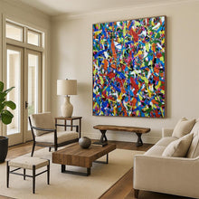 Load image into Gallery viewer, Rainbow Splatter Celebration Art for Kids’ Playroom & Vibrant Art Café LargeART0899