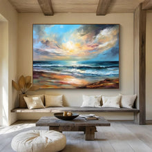 Load image into Gallery viewer, Seaside Sunset - Coastal Living Room Art LargeART1593