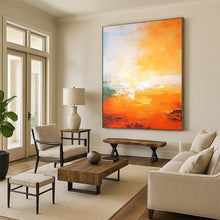Load image into Gallery viewer, Oversized Orange - Yellow Abstract Sunset Art for Bedroom & Vacation Home LargeART0447