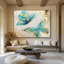 Load image into Gallery viewer, Abstract Butterfly Painting on Canvas - “Gilded Wings” DKH734