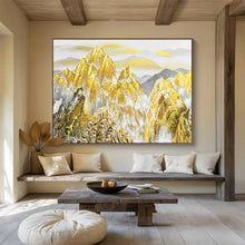 Load image into Gallery viewer, Golden Mountain Landscape - Traditional Living Room Art LargeART1556