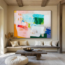 Load image into Gallery viewer, Colorful Mixed - Shape Abstract Painting for Eclectic Home Office & Art Gallery Pop - Up DKH054