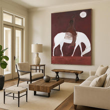 Load image into Gallery viewer, “Rider on White Horse” - Brown, White, and Red Figurative Art on Canvas DKH1425