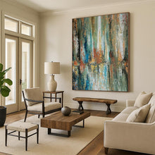 Load image into Gallery viewer, Hand - painted Large - scale Forest - Inspired Abstract Reflections Acrylic Art for Nature - Themed Living Rooms LargeART0034