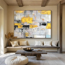 Load image into Gallery viewer, Gray and Yellow Abstract Painting for Contemporary Living Room & Creative Studio DKH285