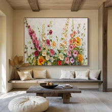 Load image into Gallery viewer, Mixed Floral Textured Abstract Painting on Canvas - “Garden Medley” DKH683