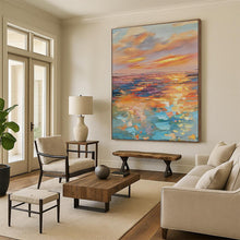 Load image into Gallery viewer, Vivid Sunset Sea Abstract Painting, Suited for Tropical - Themed Living Room & Ocean - View Balcony LargeART1898