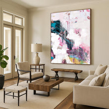 Load image into Gallery viewer, Pastel Dream Cascade – Soft Pink, White, and Teal Dripping Abstract DTP192