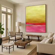 Load image into Gallery viewer, Gold - Pink Color - Block Abstract Painting, Ideal for Modern Living Room & Chic Dining Area LargeART2023