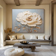 Load image into Gallery viewer, Textured White Flower Large - scale acrylic painting DLZ175
