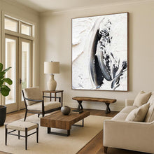 Load image into Gallery viewer, Black - White Textured Strokes Art - Perfect for Industrial - Chic Loft & Zen Meditation Room LargeART0701