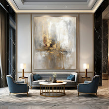 Load image into Gallery viewer, Gold & Gray Abstract Painting, Ideal for Luxury Bedroom & Upscale Lounge LargeART1463