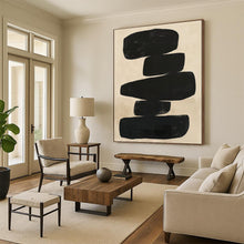 Load image into Gallery viewer, Massive Stacked Black Shapes Abstract Acrylic for Contemporary Hallway LargeART0276