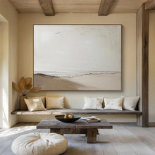 Load image into Gallery viewer, Hand - painted Minimalist Beach Scene Acrylic Art for Serene Bedroom Decor LargeART1658