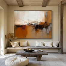 Load image into Gallery viewer, Soft Brown & White Abstract - Serene Living Room Art LargeART1506