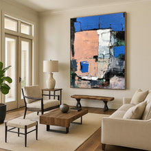 Load image into Gallery viewer, Large - Scale Pink - Blue Urban Abstract Art for Rooftop Lounge & Creative Office LargeART0468