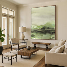Load image into Gallery viewer, Green - Hued Watercolor Abstract Landscape, Suited for Nature - Lover’s Study & Fresh Kitchen LargeART1965