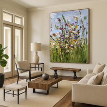 Load image into Gallery viewer, “Vibrant Wildflowers” Abstract Impasto Floral Painting on Canvas, Lively Decor DKH947