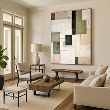 Load image into Gallery viewer, Oversized Black - Green Geometric Abstract Art for Industrial Loft & Creative Studio LargeART0397