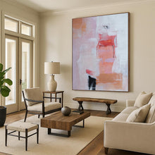 Load image into Gallery viewer, Oversized Hand - painted Soft Pink and Coral Abstraction Acrylic Art for Feminine - Inspired Boudoirs LargeART0221