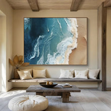 Load image into Gallery viewer, Aerial Ocean Waves - Modern Living Room Art LargeART1547