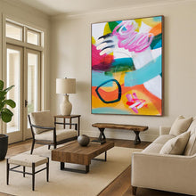 Load image into Gallery viewer, Vibrant Abstract Shape Painting, Perfect for Modern Living Room & Art - Loving Café LargeART1824