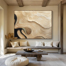 Load image into Gallery viewer, Golden Wave - Like Textured Art Abstract acrylic painting DLZ101