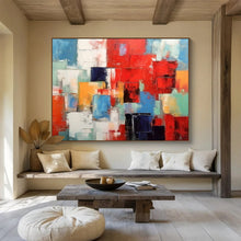 Load image into Gallery viewer, Colorful Cubist - Style Abstract Painting for Vibrant Living Room & Art - Loving Café DKH277
