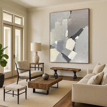 Load image into Gallery viewer, “Grey - Toned Geometric Abstract” - Minimalist Abstract Art on Canvas DKH1586