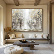 Load image into Gallery viewer, Abstract Forest Painting on Canvas - “Golden Pathway” DKH737