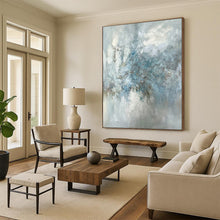 Load image into Gallery viewer, Enormous Light Blue Abstract Bloom Acrylic for Elegant Dining Room LargeART0297