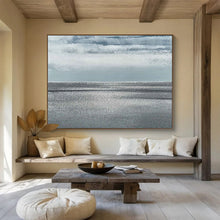 Load image into Gallery viewer, Minimalist Seascape Painting on Canvas - “Gray Horizons” DKH749