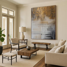 Load image into Gallery viewer, “Golden - Accented Geometric Abstract” Abstract Painting on Canvas, Luxe Decor Choice DKH980