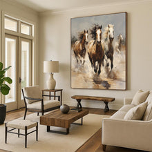 Load image into Gallery viewer, Brown & White Equine Abstract Painting, Ideal for Rustic Living Room & Equestrian Office LargeART2131