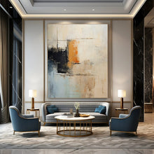 Load image into Gallery viewer, Multitone Abstract with Black Shapes, Suited for Contemporary Office & Art - Lovers’ Hallway LargeART1336