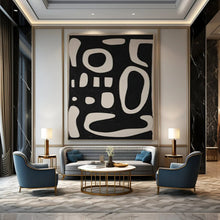 Load image into Gallery viewer, Black & White Organic Shapes Acrylic Art, Perfect for Industrial - Chic Office & Monochrome Bedroom LargeART1075