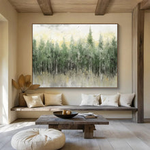 Load image into Gallery viewer, Misty Forest in Green and Gray Abstract acrylic painting DLZ065