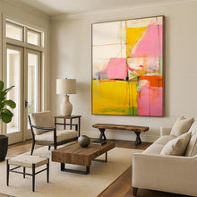 Load image into Gallery viewer, Vibrant Geometric Abstract Painting, Perfect for Creative Studio & Eclectic Lounge LargeART1835
