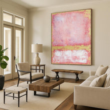 Load image into Gallery viewer, Pink & Gold Abstract Art, Great for Feminine Boutique & Romantic Bedroom LargeART2325