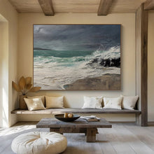 Load image into Gallery viewer, Stormy Sea with Crashing Waves Abstract acrylic painting DLZ043